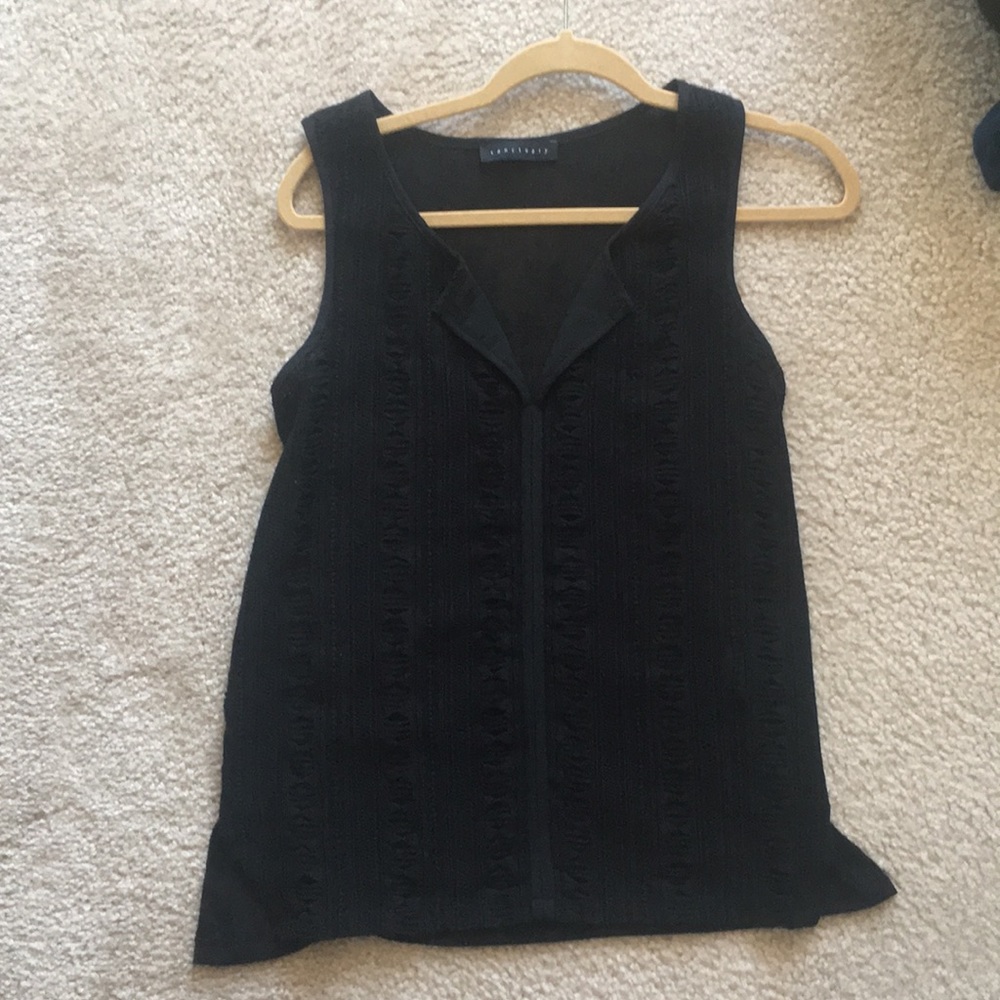 Sanctuary Black Knit Crochet Top